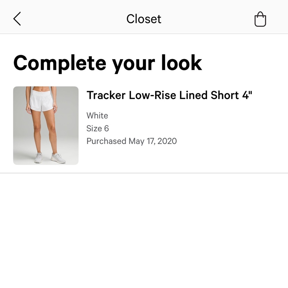 lululemon athletica Women's White low rise lined short 4”